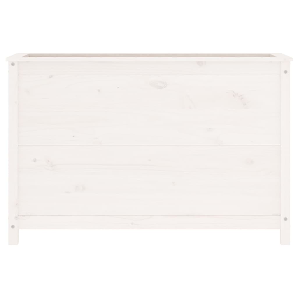 Utendørs Blomsterkasse Plantekasse Tre for hage Hvit 119,5x40x78 cm heltre furu