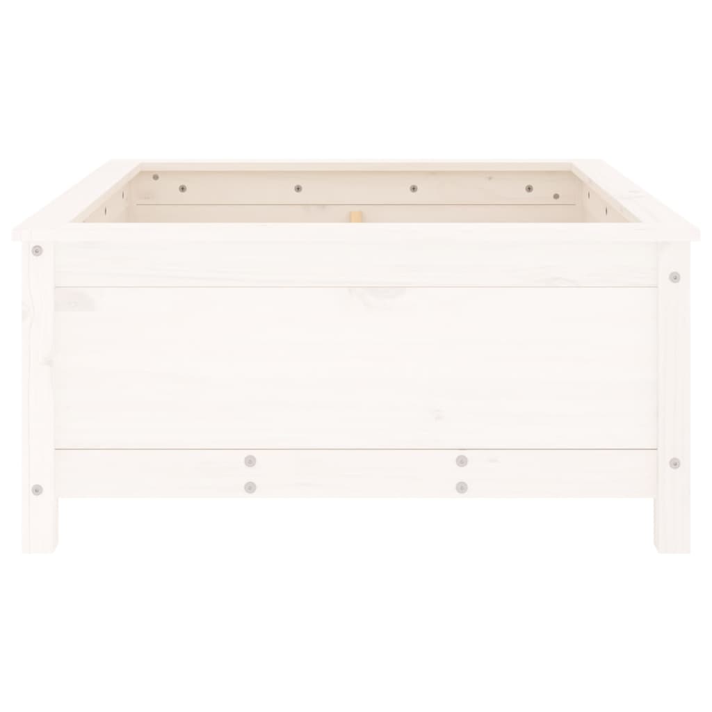 Utendørs Blomsterkasse Plantekasse Tre Hvit 82,5x82,5x39 cm heltre furu