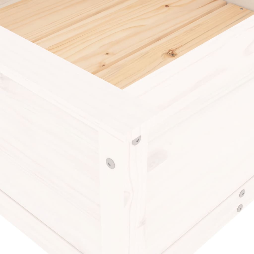 Utendørs Blomsterkasse Plantekasse Tre Hvit 82,5x82,5x39 cm heltre furu