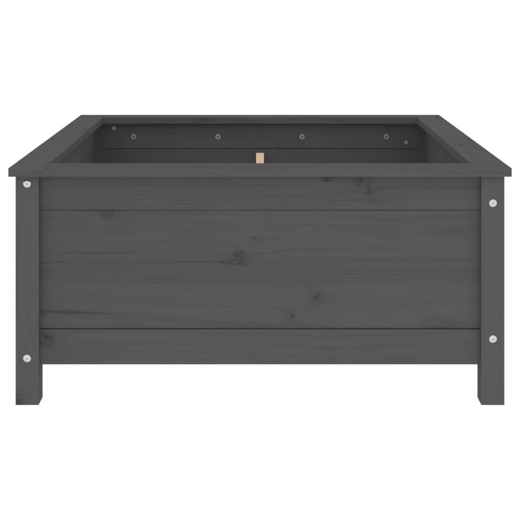 Utendørs Blomsterkasse Plantekasse Tre Grå 82,5x82,5x39 cm heltre furu