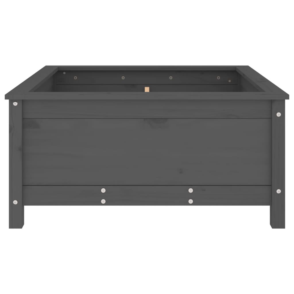 Utendørs Blomsterkasse Plantekasse Tre Grå 82,5x82,5x39 cm heltre furu