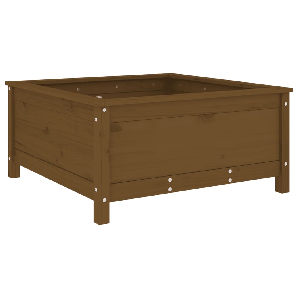 Utendørs Blomsterkasse Plantekasse Tre Honningbrun 82,5x82,5x39 cm heltre furu