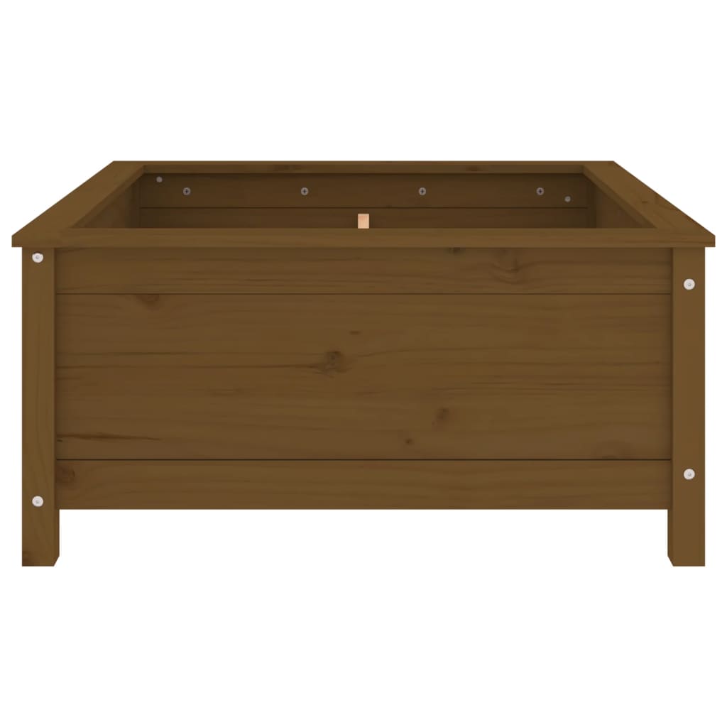 Utendørs Blomsterkasse Plantekasse Tre Honningbrun 82,5x82,5x39 cm heltre furu
