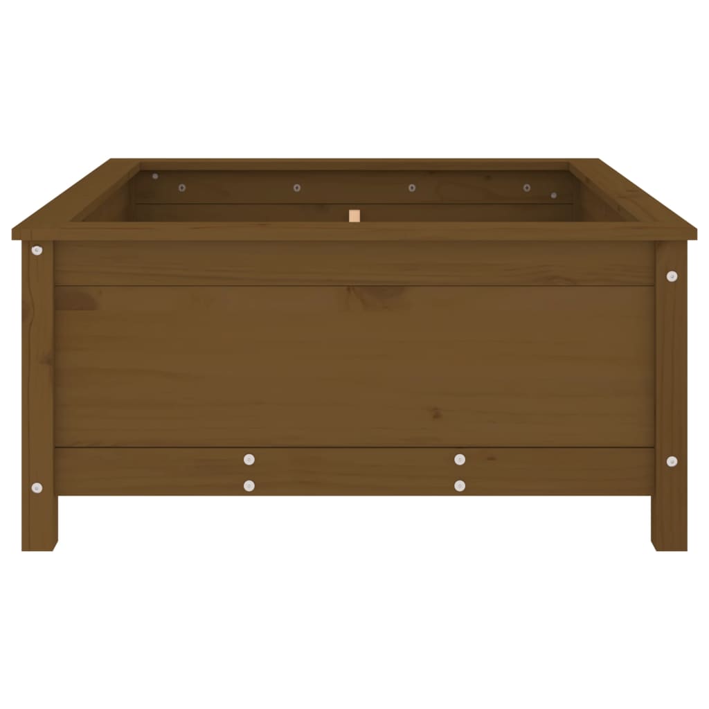 Utendørs Blomsterkasse Plantekasse Tre Honningbrun 82,5x82,5x39 cm heltre furu