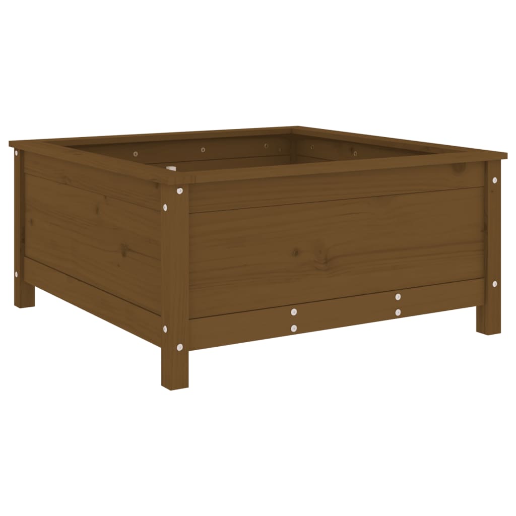 Utendørs Blomsterkasse Plantekasse Tre Honningbrun 82,5x82,5x39 cm heltre furu