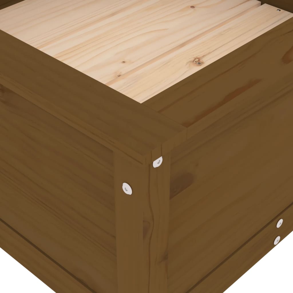 Utendørs Blomsterkasse Plantekasse Tre Honningbrun 82,5x82,5x39 cm heltre furu