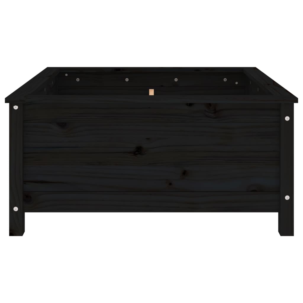 Utendørs Blomsterkasse Plantekasse Tre Svart 82,5x82,5x39 cm heltre furu