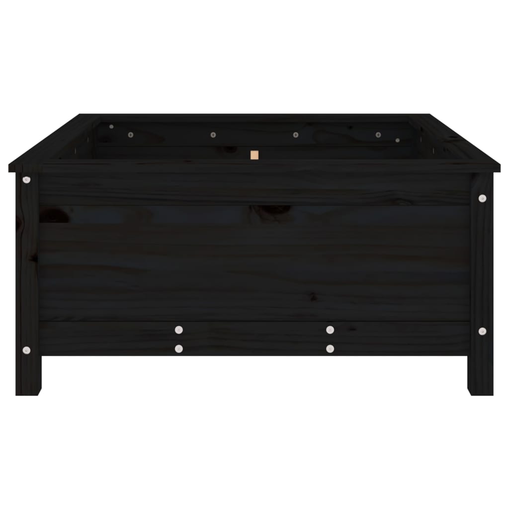 Utendørs Blomsterkasse Plantekasse Tre Svart 82,5x82,5x39 cm heltre furu