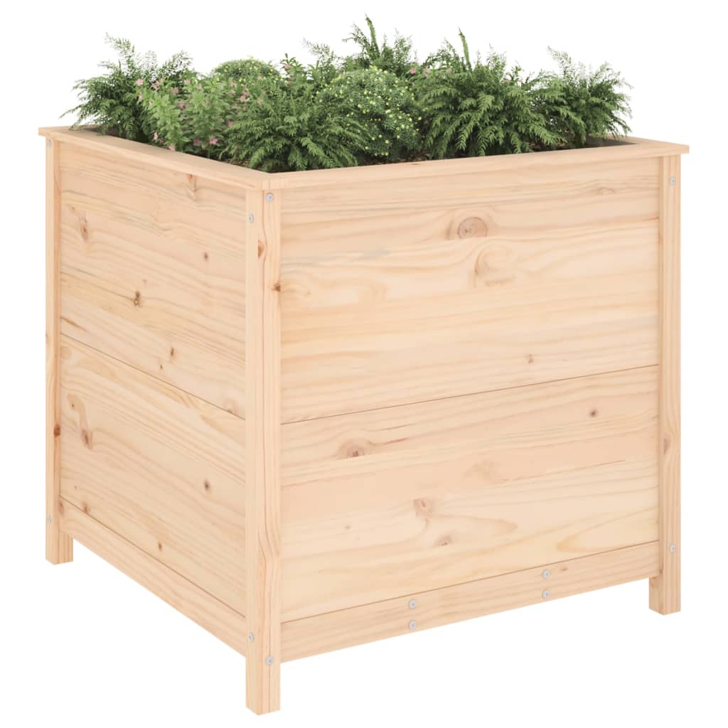 Utendørs Blomsterkasse Plantekasse Tre 82,5x82,5x78 cm heltre furu