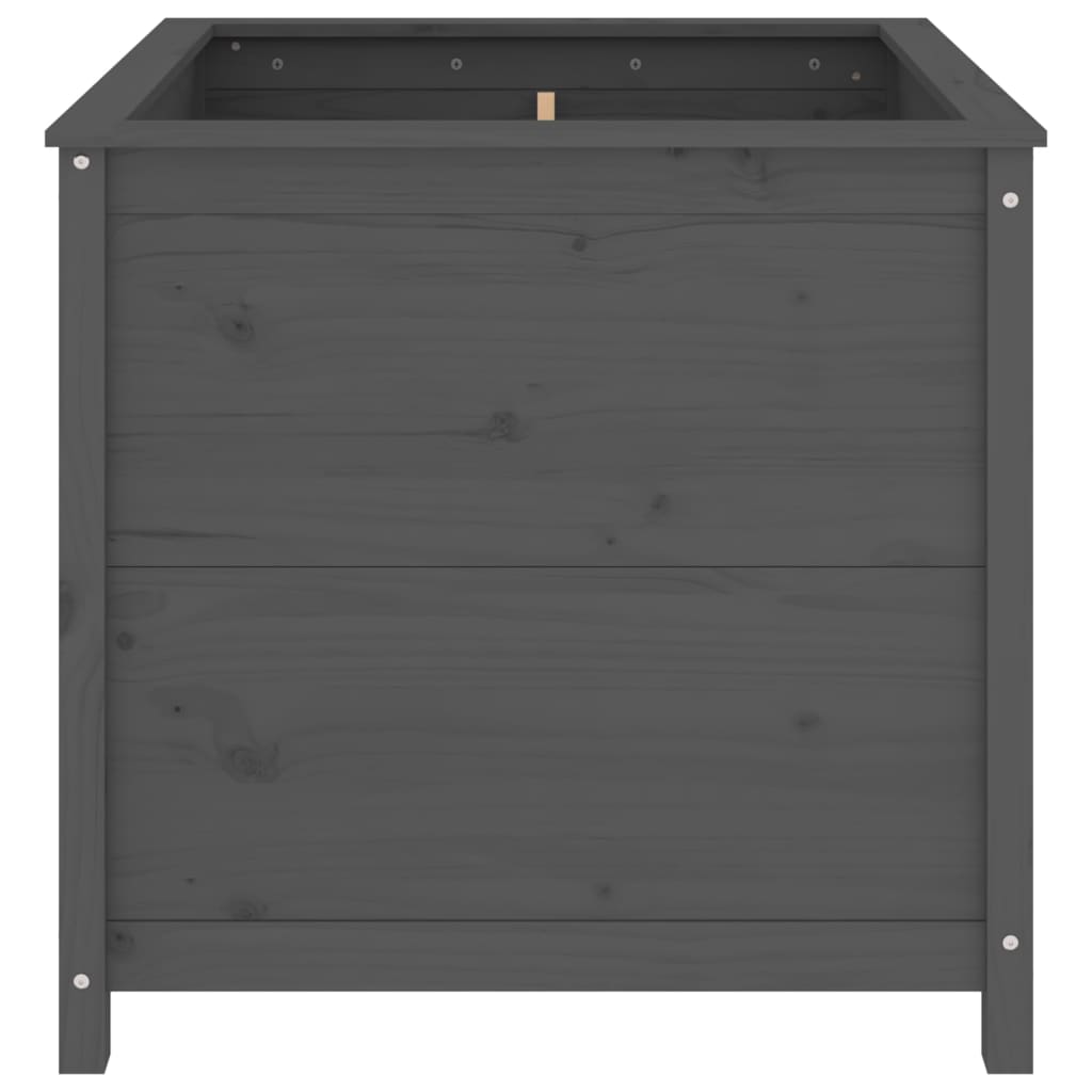 Utendørs Blomsterkasse Plantekasse Tre Grå 82,5x82,5x78 cm heltre furu