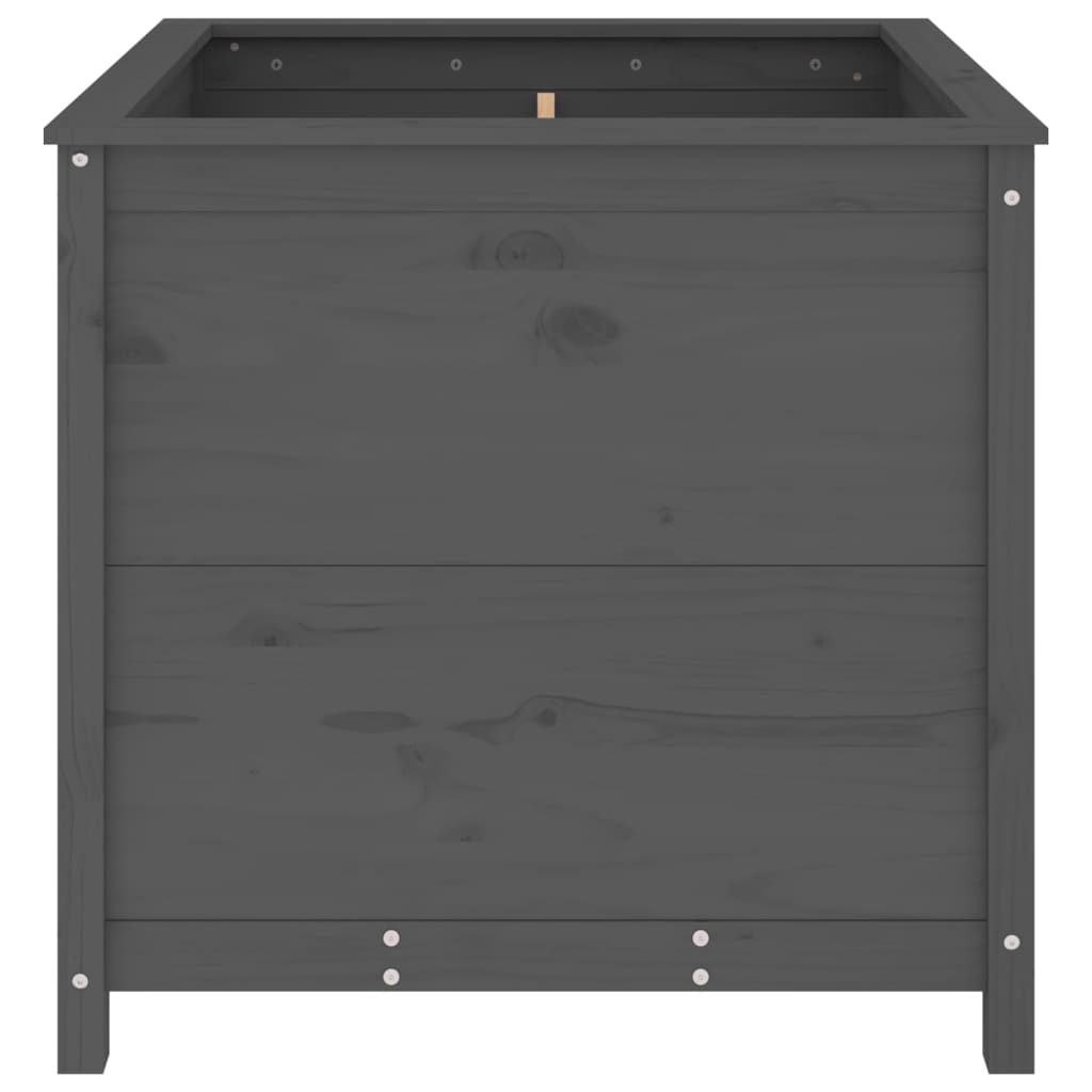 Utendørs Blomsterkasse Plantekasse Tre Grå 82,5x82,5x78 cm heltre furu