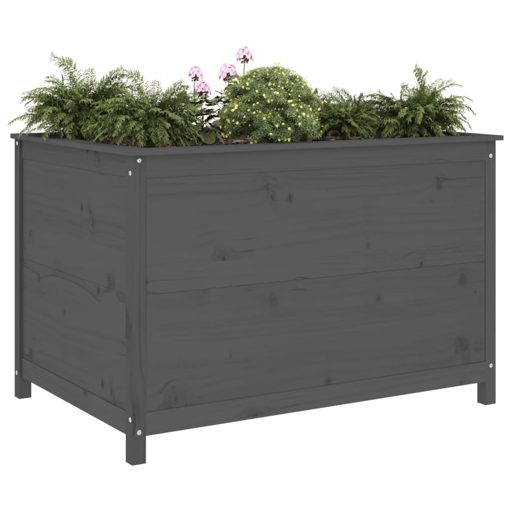 Utendørs Blomsterkasse Plantekasse Tre Grå 119,5x82,5x78 cm heltre gran