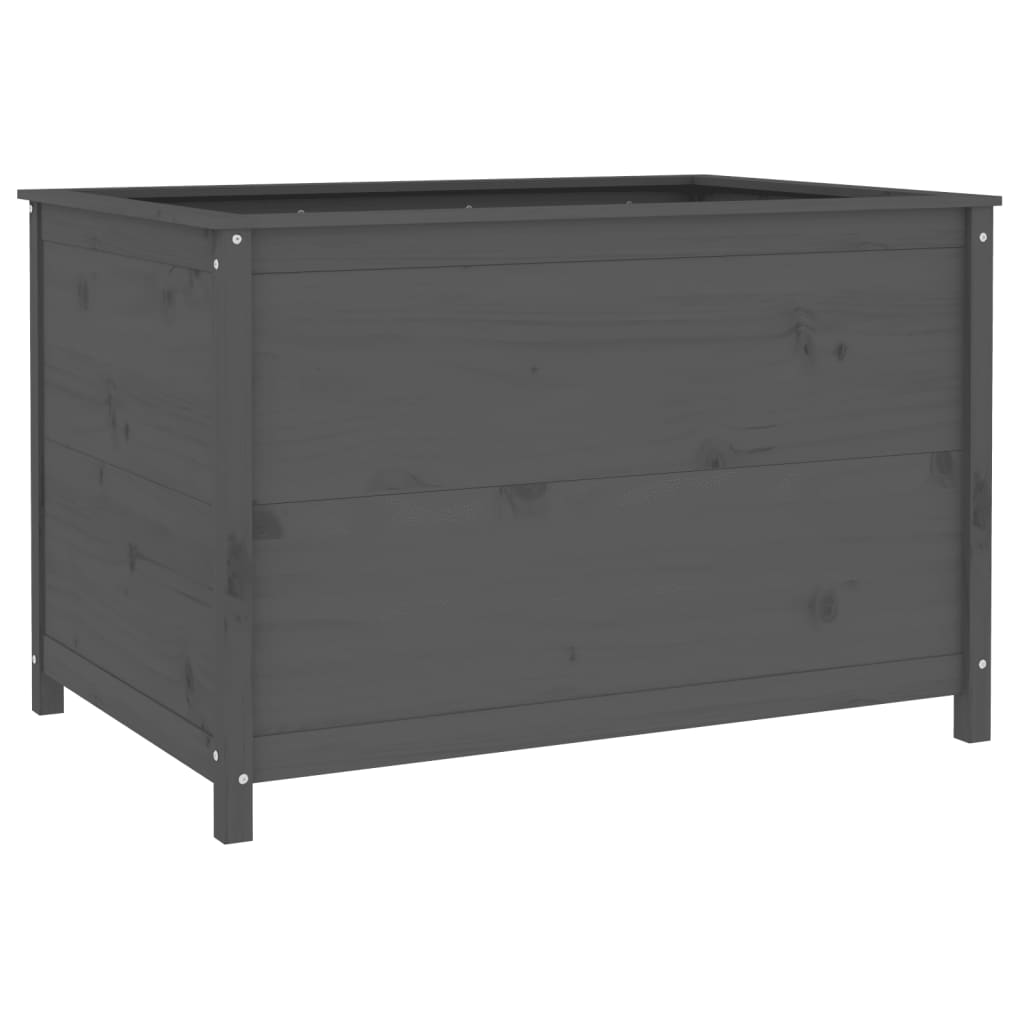 Utendørs Blomsterkasse Plantekasse Tre Grå 119,5x82,5x78 cm heltre gran