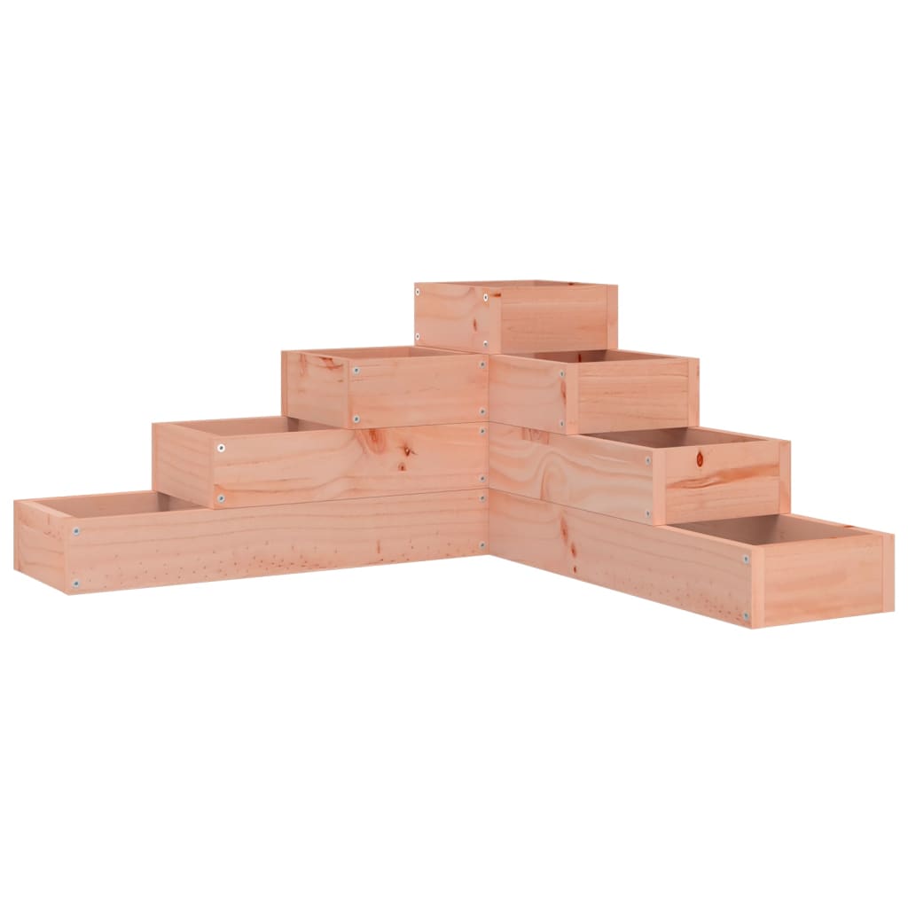 Utendørs Blomsterkasse Plantekasse Tre 4 etasjer 80,5x79x36 cm heltre douglasgran