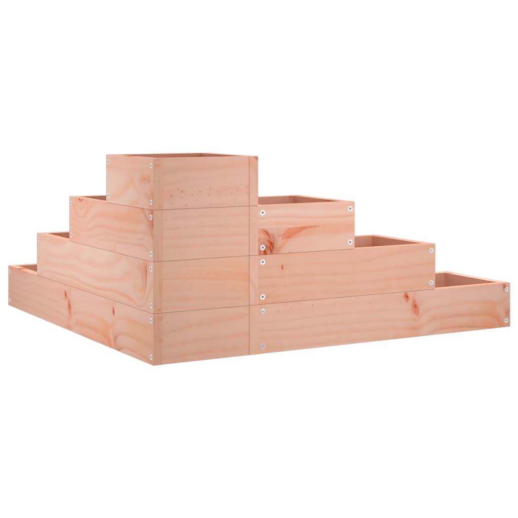 Utendørs Blomsterkasse Plantekasse Tre 4 etasjer 80,5x79x36 cm heltre douglasgran