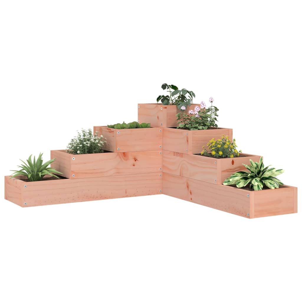Utendørs Blomsterkasse Plantekasse Tre 4 etasjer 80,5x79x36 cm heltre douglasgran