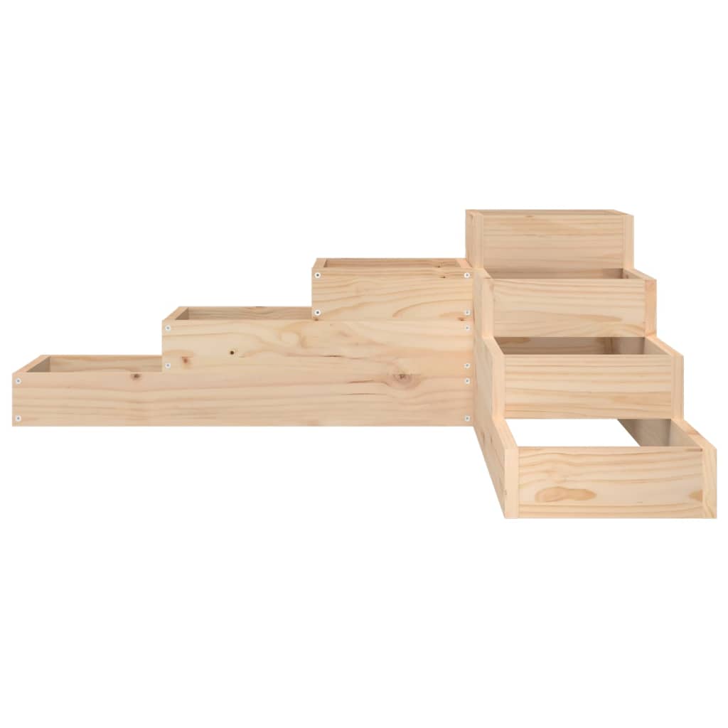 Utendørs Blomsterkasse Plantekasse Tre 4 etasjer 106x104,5x36 cm heltre furu