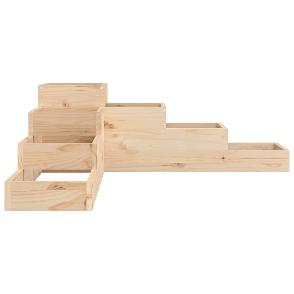 Utendørs Blomsterkasse Plantekasse Tre 4 etasjer 106x104,5x36 cm heltre furu
