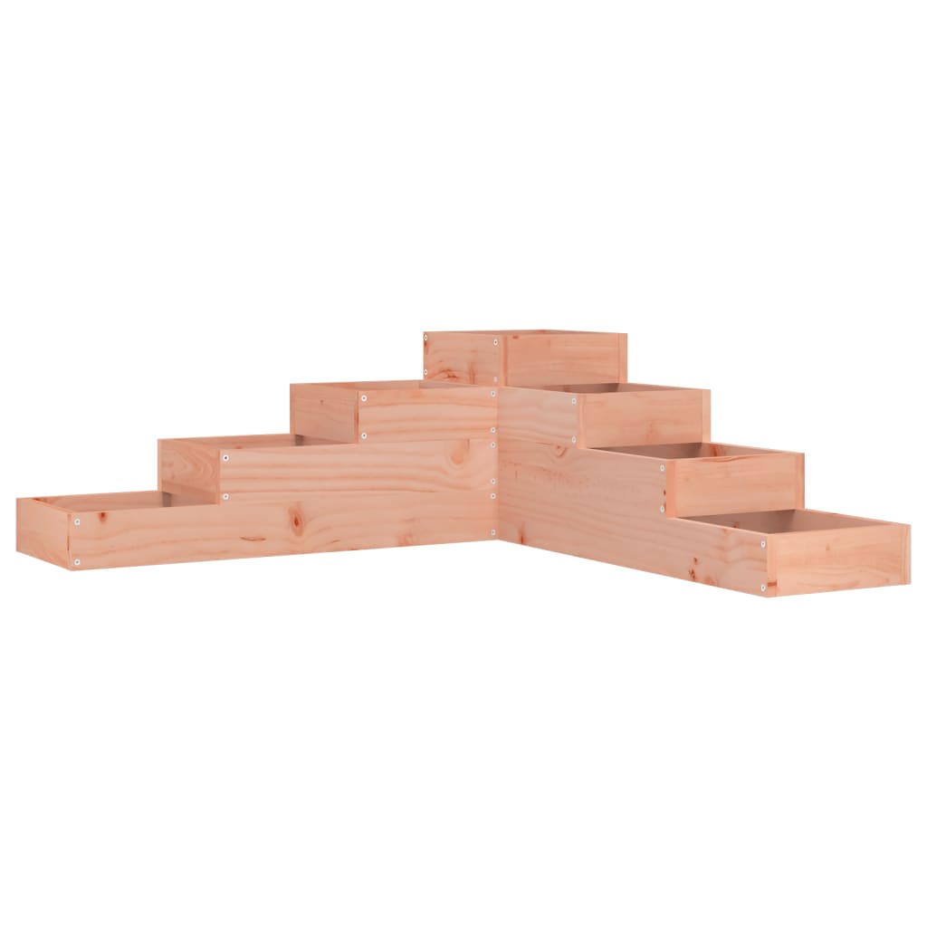 Utendørs Blomsterkasse Plantekasse Tre 4 etasjer 106x104,5x36 cm heltre douglasgran