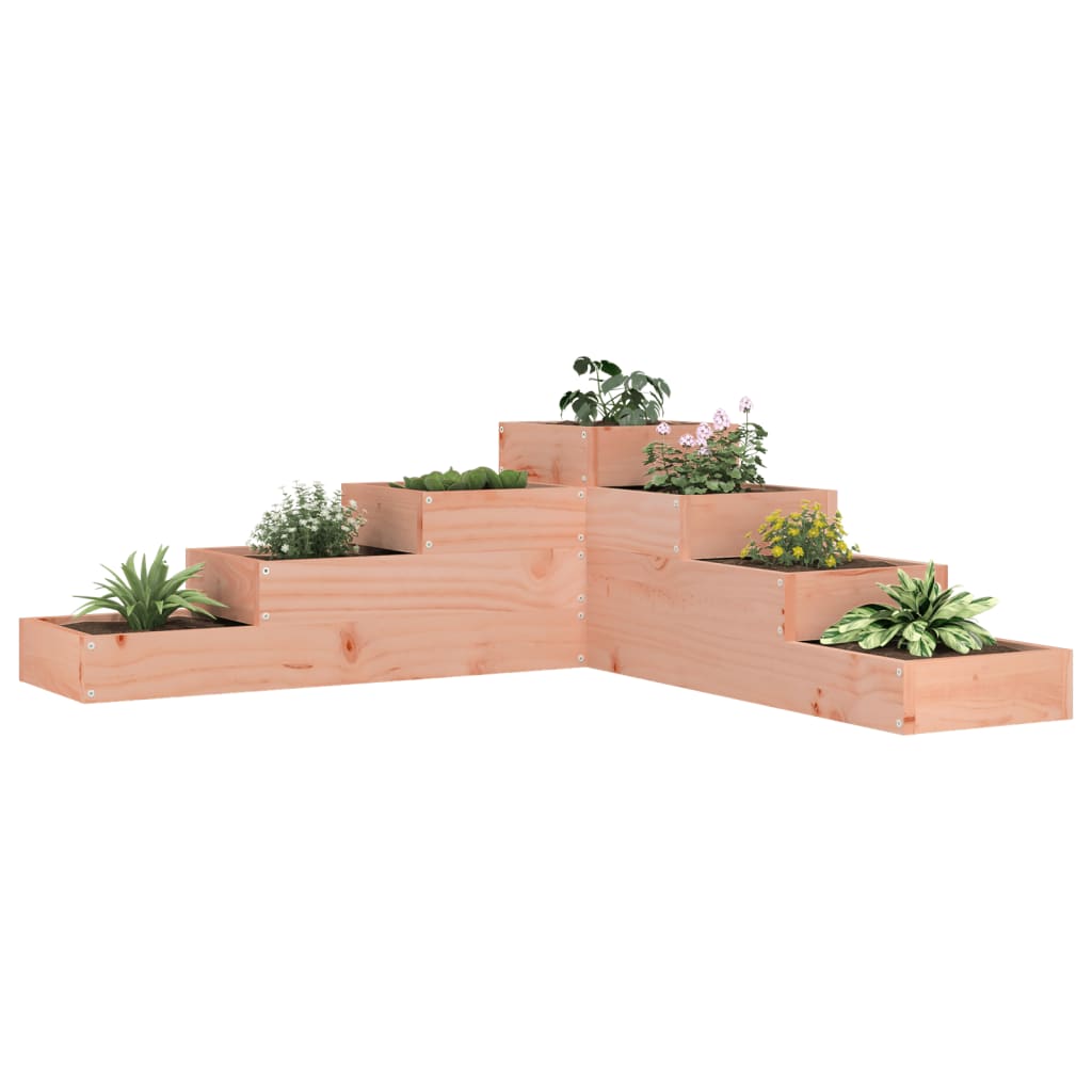Utendørs Blomsterkasse Plantekasse Tre 4 etasjer 106x104,5x36 cm heltre douglasgran