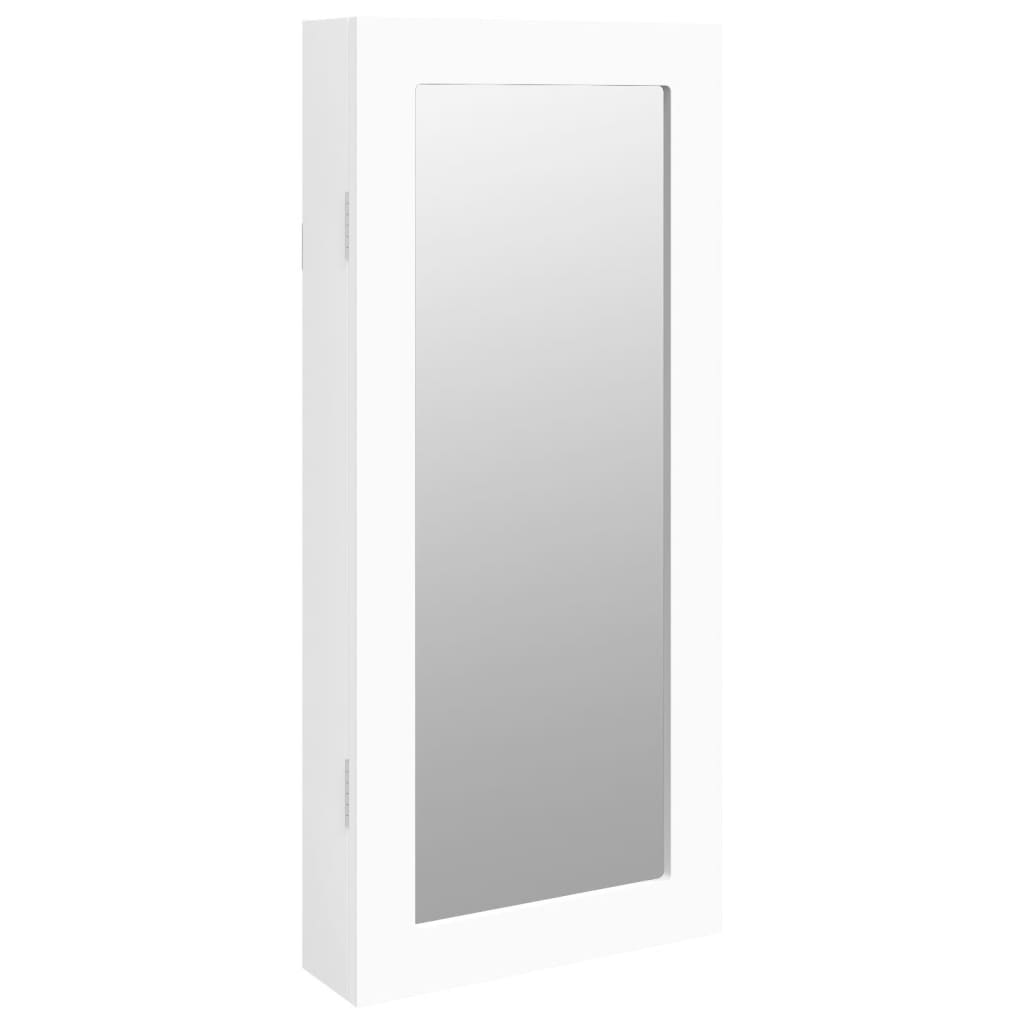 Smykkeskap Hvit Vegghengt med speil 30x8,5x67 cm