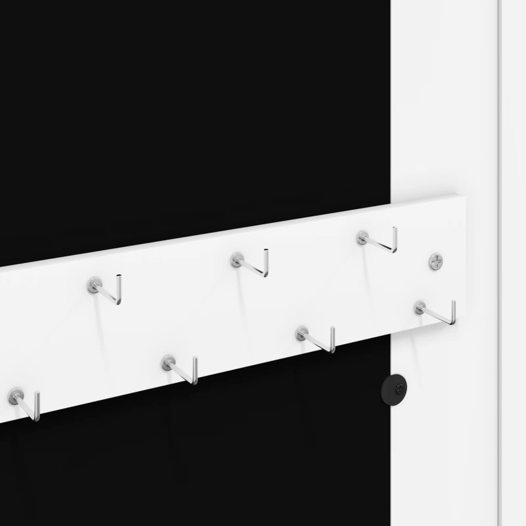Smykkeskap Hvit Vegghengt med speil 30x8,5x67 cm