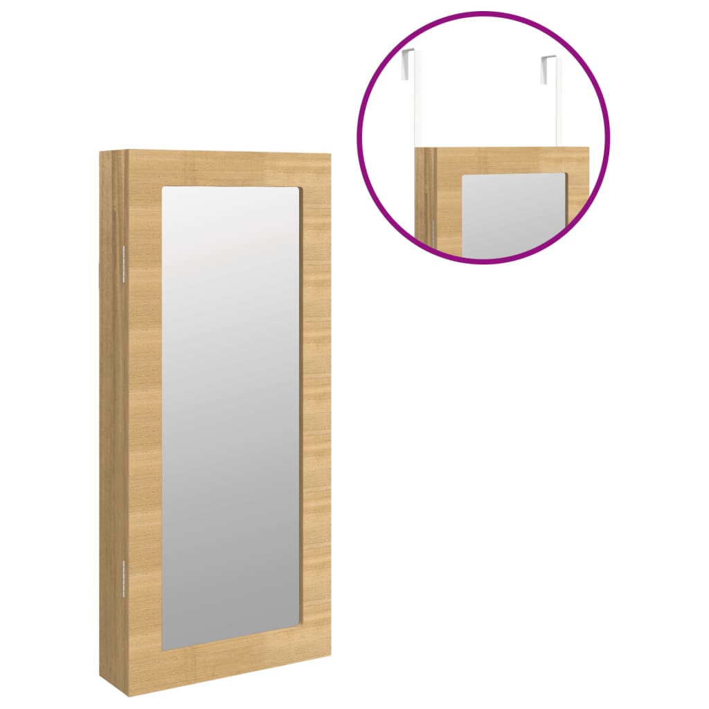 Smykkeskap Vegghengt med speil 30x8,5x67 cm