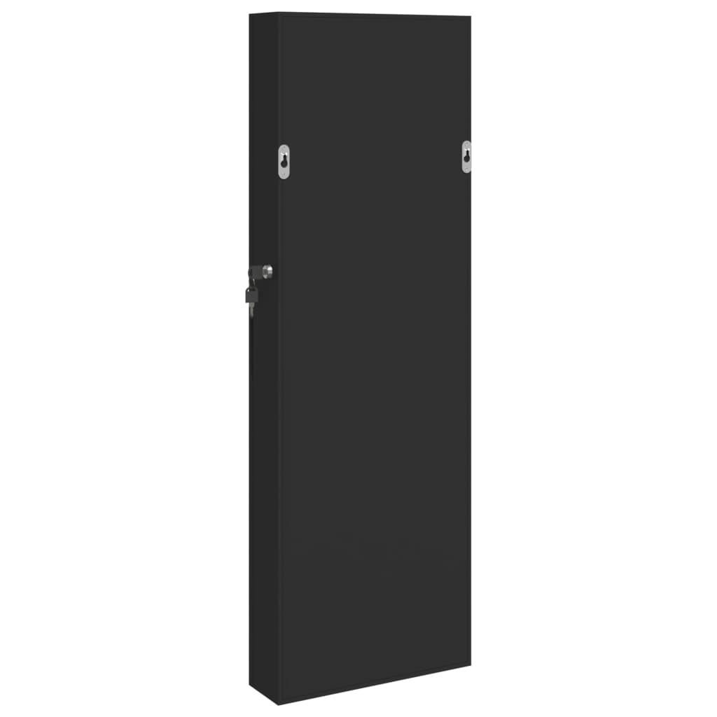 Smykkeskap Svart Vegghengt speil 30x8,5x90 cm