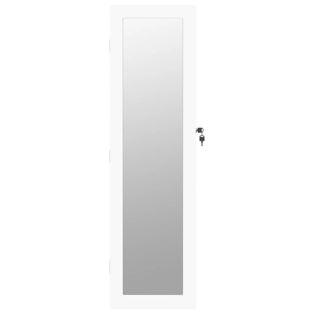 Smykkeskap Vegghengt med speil Hvit 30x8,5x106 cm