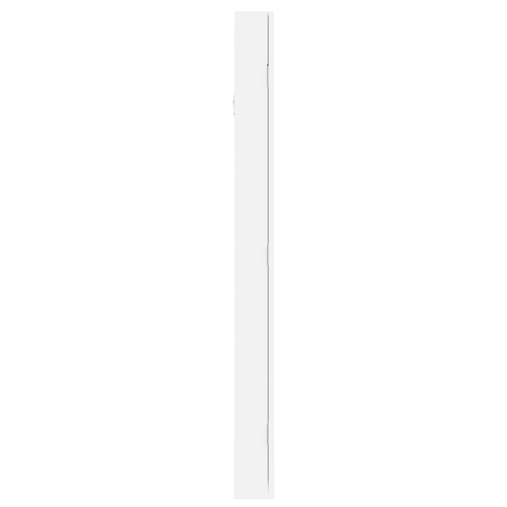 Smykkeskap Vegghengt med speil Hvit 30x8,5x106 cm