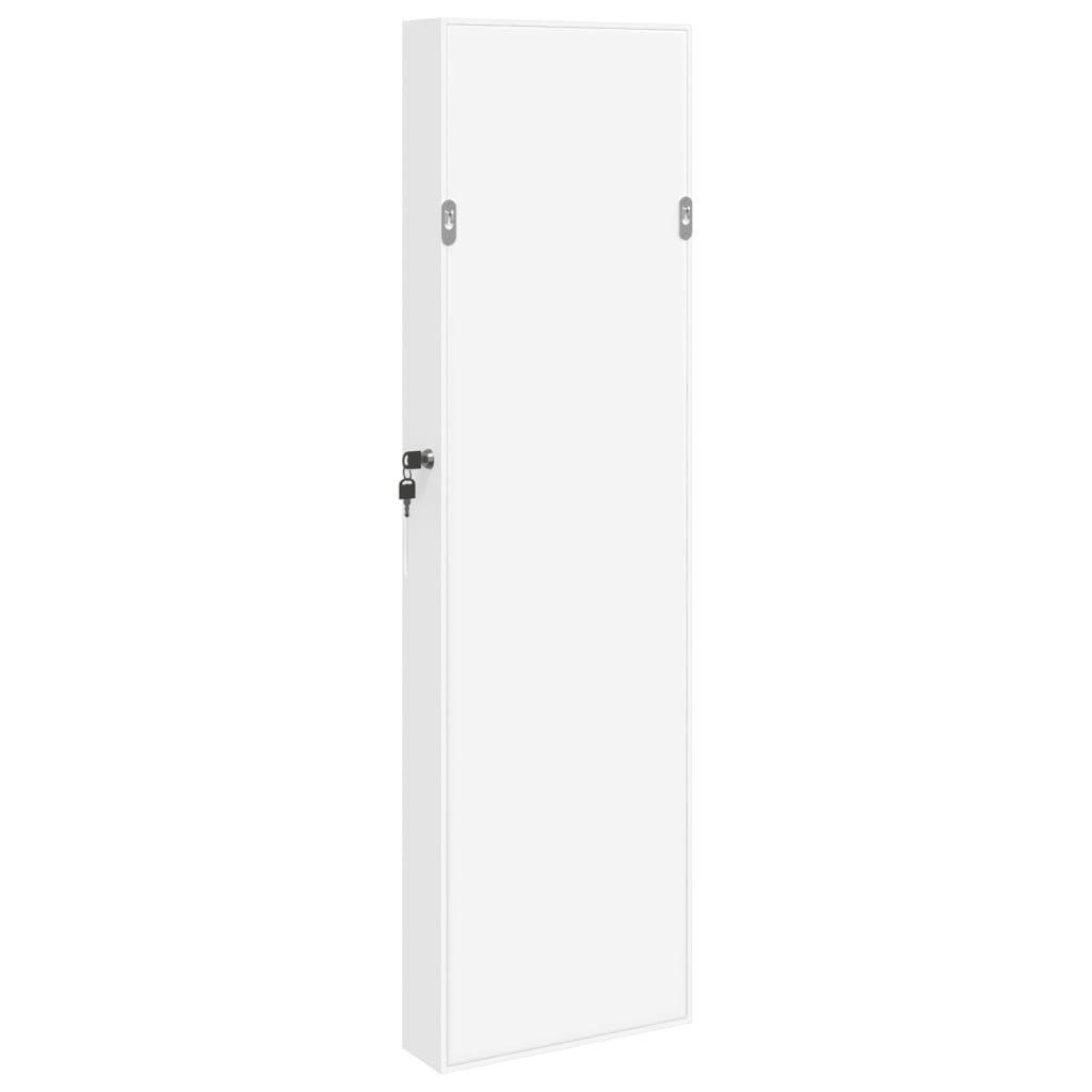 Smykkeskap Vegghengt med speil Hvit 30x8,5x106 cm