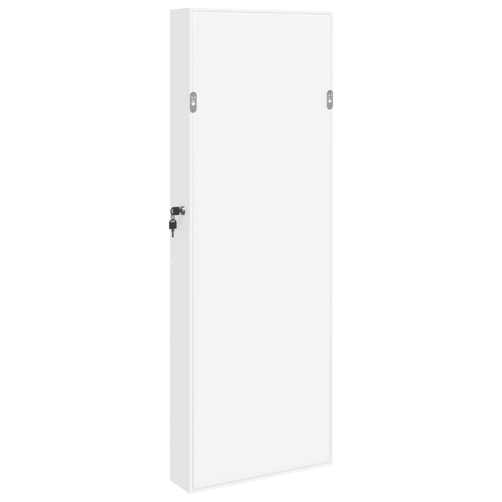 Smykkeskap Vegghengt med speil Hvit 37,5x10x106 cm