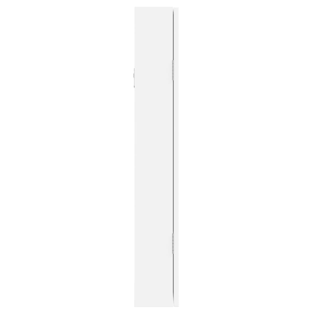 Smykkeskap Hvit Vegghengt med speil 37,5x10x67 cm