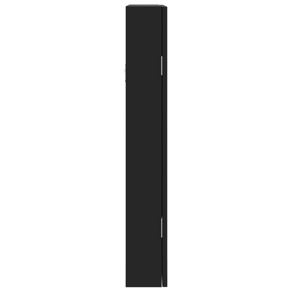 Smykkeskap Svart Vegghengt speil 37,5x10x67 cm