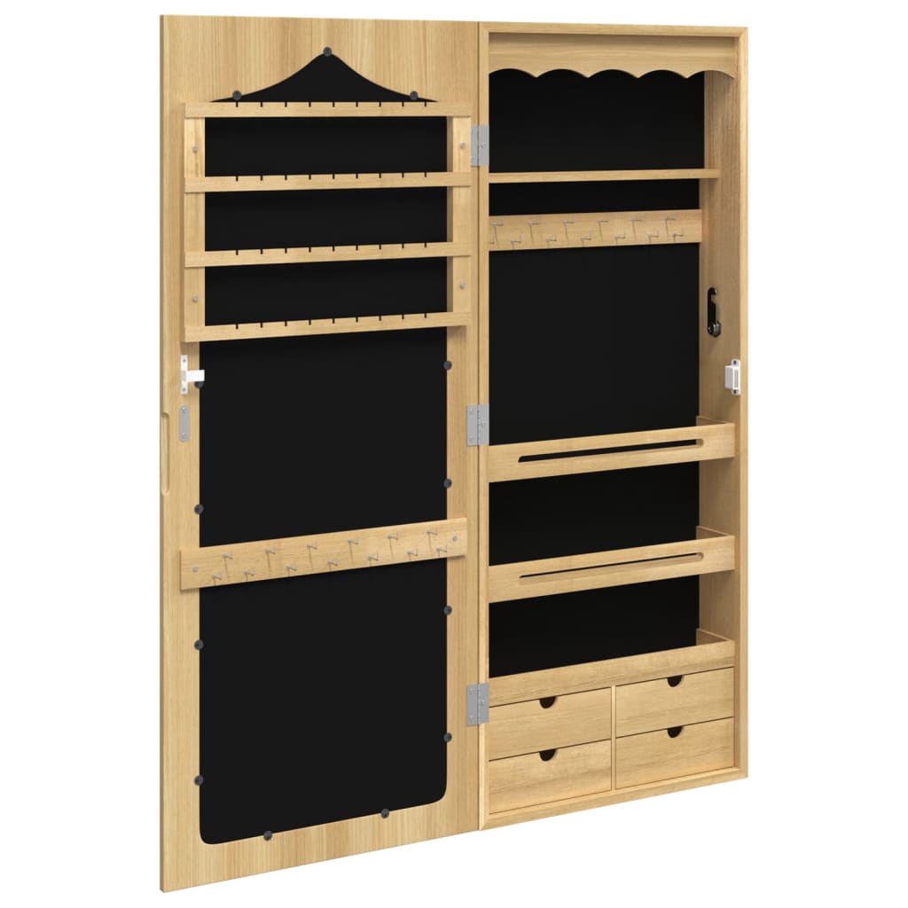 Smykkeskap Vegghengt med speil 37,5x10x90 cm