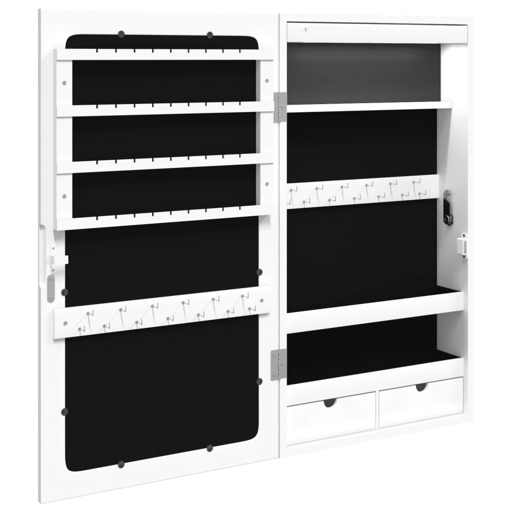 Smykkeskap Hvit Speilskap LED veggmontert