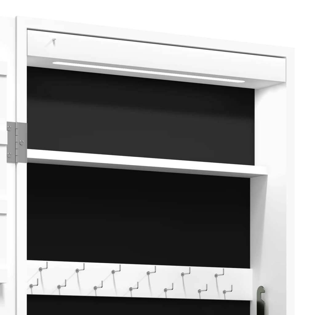 Smykkeskap Hvit Speilskap LED veggmontert