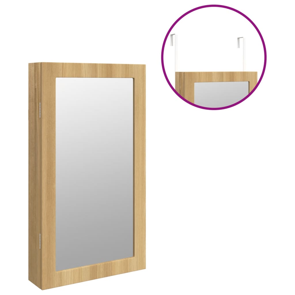 Smykkeskap Tre Speilskap LED veggmontert