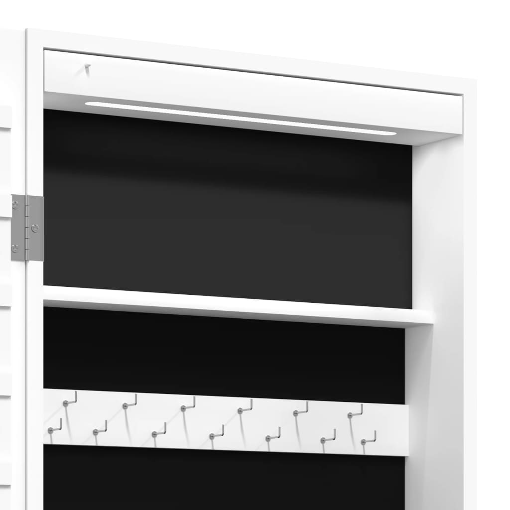 Smykkeskap Hvit Speilskap LED veggmontert