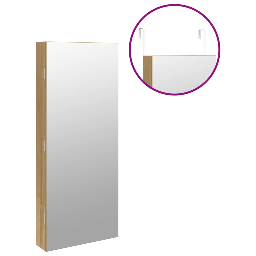 Smykkeskap Tre Speilskap LED veggmontert