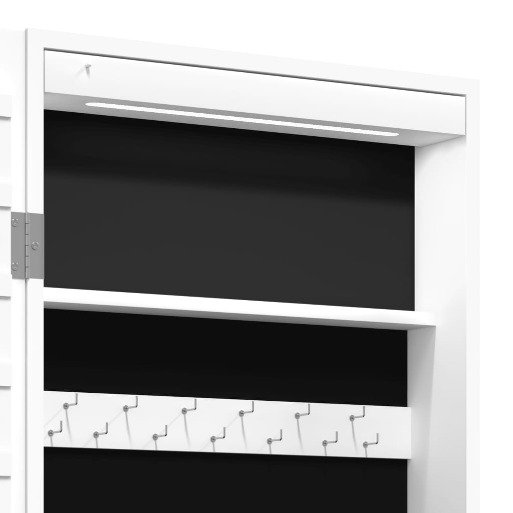 Smykkeskap Hvit Speilskap LED veggmontert
