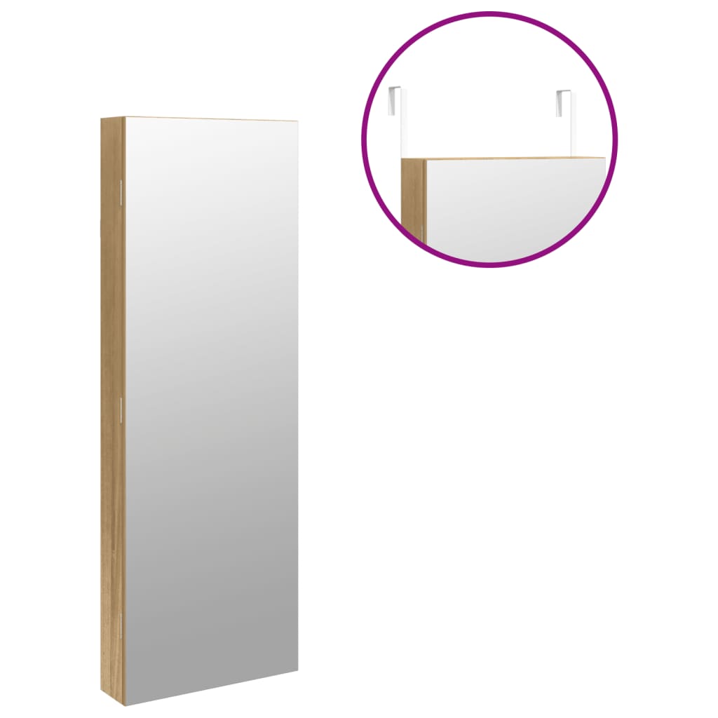 Smykkeskap Tre Speilskap LED veggmontert