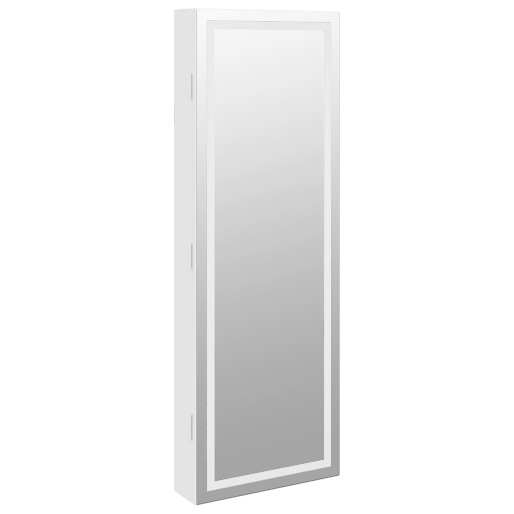 Smykkeskap Hvit Speilskap LED veggmontert