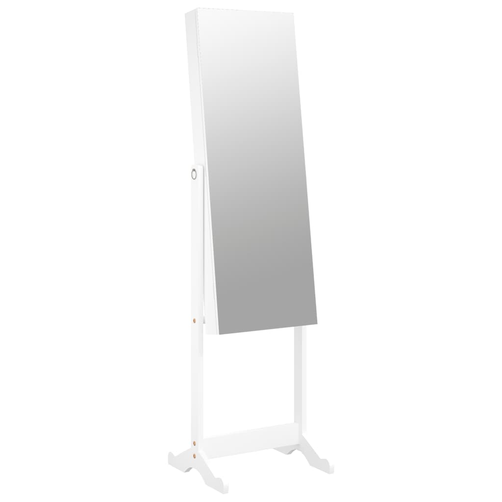 Smykkeskap Speilskap frittstående hvit 42x38x152 cm