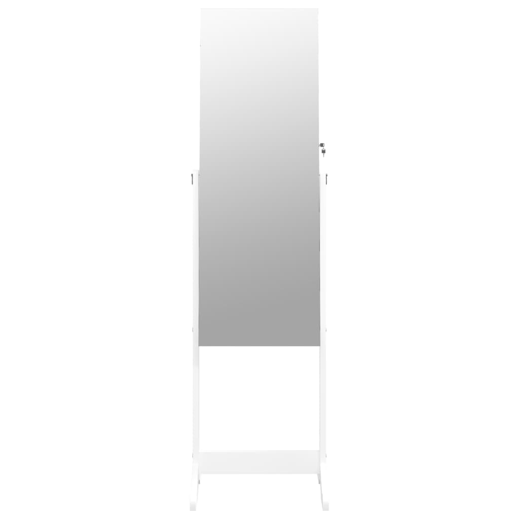 Smykkeskap Speilskap frittstående hvit 42x38x152 cm
