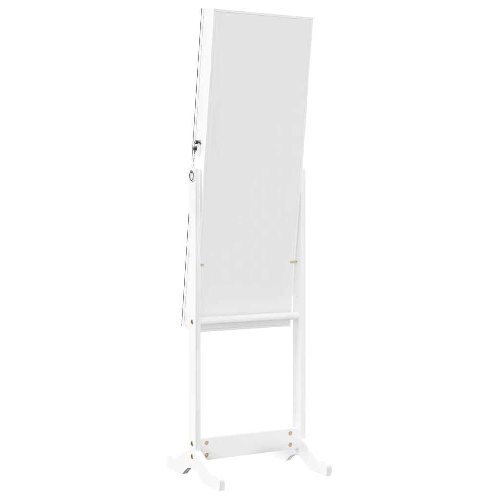 Smykkeskap Speilskap frittstående hvit 42x38x152 cm