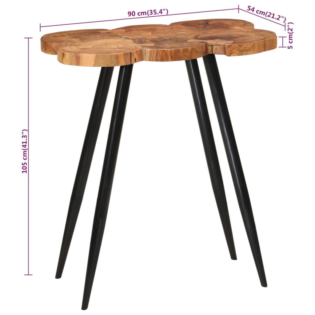 Barbord tømmer 90x54x105 cm heltre akasie