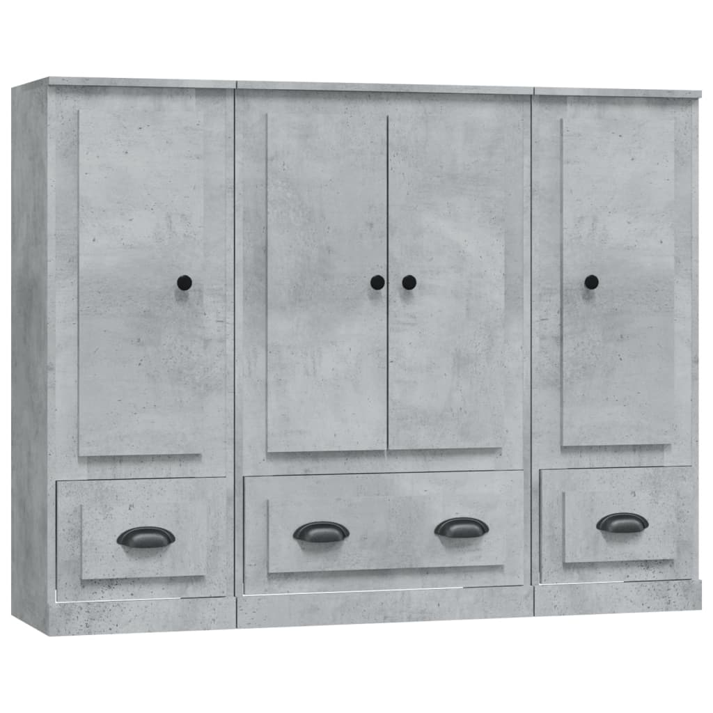 Skap Betonggrå 3 stk