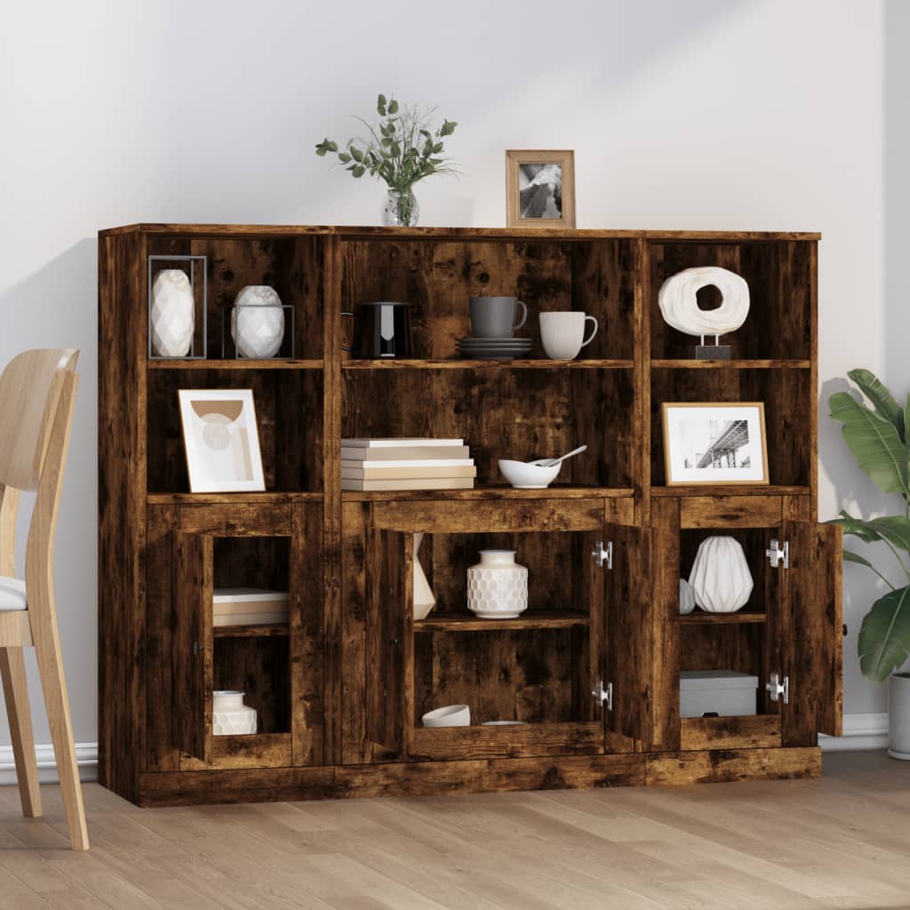 Skap Røkt Eik 3 stk