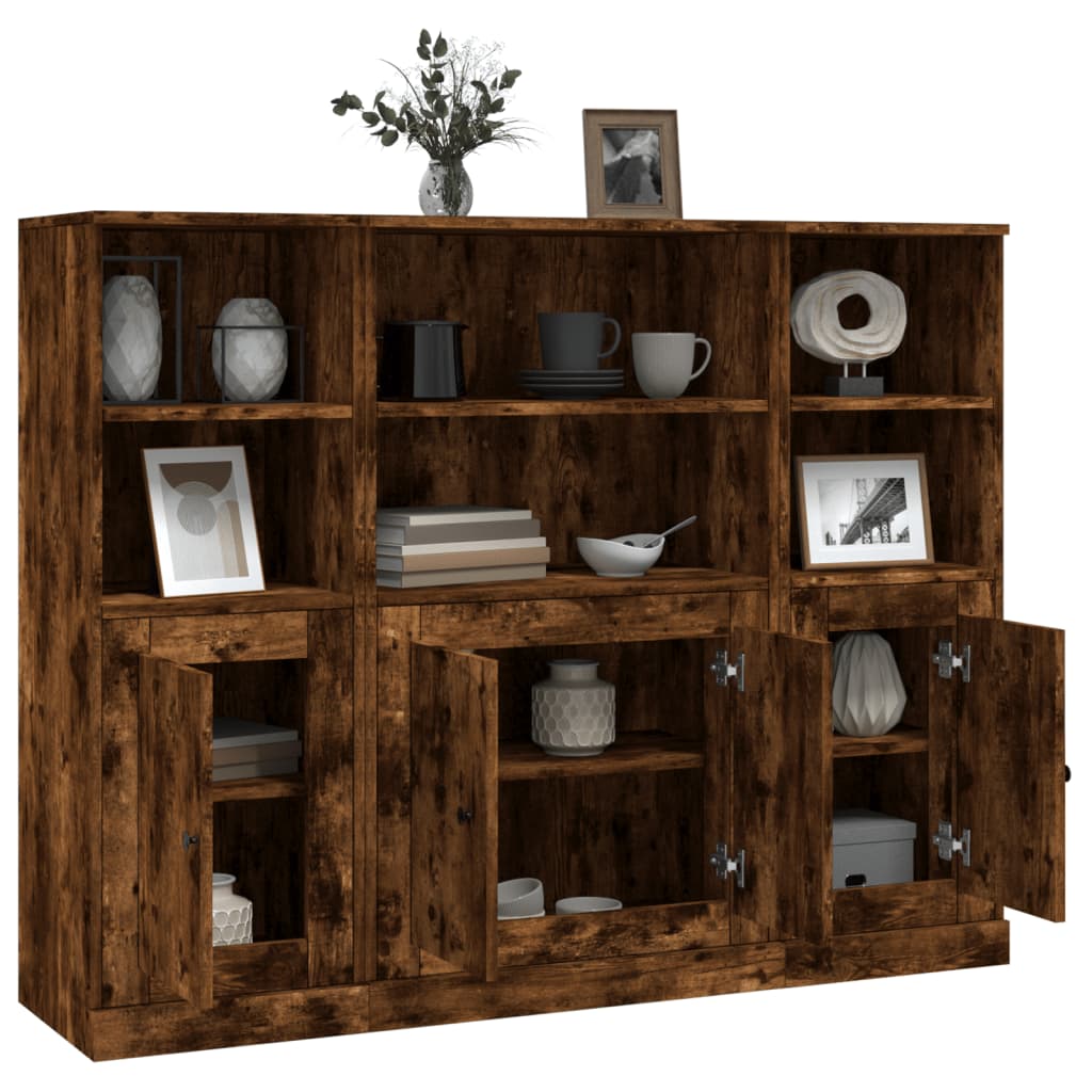 Skap Røkt Eik 3 stk